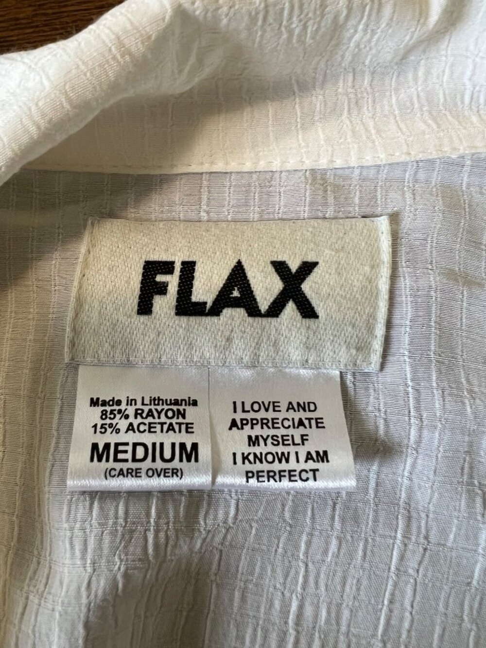 Flax White Shirt Cover Up Button Front Long Sleeve Oversized Crinkle Gauze - Picture 6 of 8
